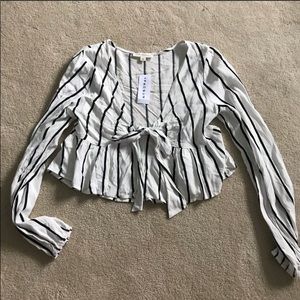 pacsun stripe tie front top